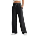 thumbnail image 4 of DondPO Wide Leg Sweatpants Women,Lounge Pants Women Women's Fall Casual Loose Wide Leg Sports High Waisted Pants Sweatpants Women,Pants for Women,Black Pants XL, 4 of 4