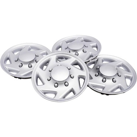 FOGGBET 4PCS Hub Caps Van Full Wheel Covers for Ford E250 E350 E450 Econoline 1999-2018 16  Steel Wheel Covers Hubcaps Wheel Covers Hub Caps Rim Simulators Silver