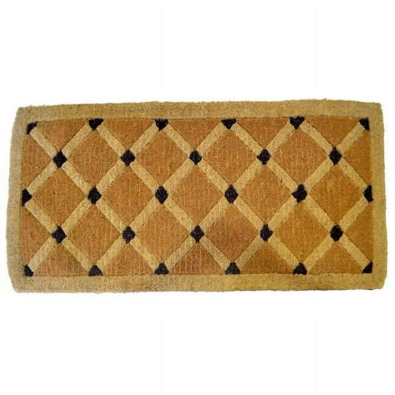 HomeRoots 573941 Rectangle 24 x 48 in. Brown Coir Outdoor Door Mat