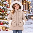 thumbnail image 2 of TBWNWG Girls Winter Padded Coat with Gloves Warm Long Jacket, 2 of 8