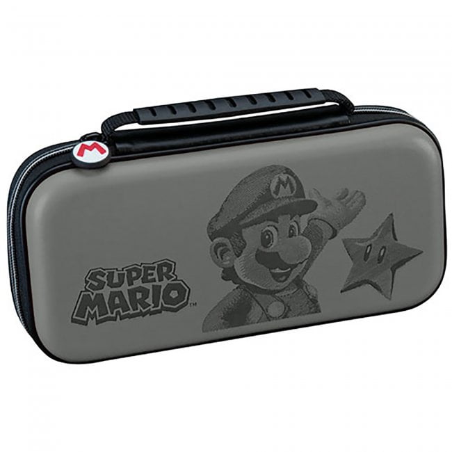 RDS RDS Switch Lite Deluxe Travel Case Mario Grey Deboss Design