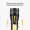 thumbnail image 6 of BCZHQQ USB Rechargeable Flashlight Telescopic Zoomable Spotlight T6 Lamp Beads Long-Range 1000m Portable Floodlight Mini Handheld Flashlight for Outdoor Emergencies Camping Fishing Power Outage Cars, 6 of 9