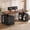 Black + Brown, variant on Standing Desk with 3 Wood Drawers, Farmhouse Computer Desk with Power Outlets & Open Shelves, 63" Height Adjustable Home Office Desk, Stand Up Desk with Storage, White