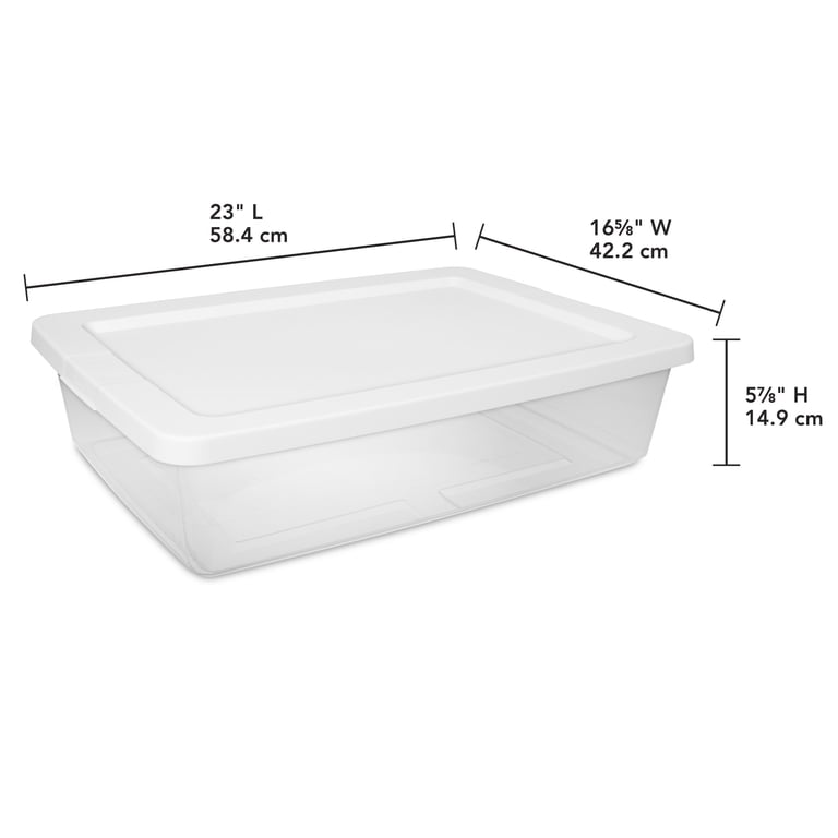 Sterilite 28-Quart Storage Boxes, Set of 2, White photo 2