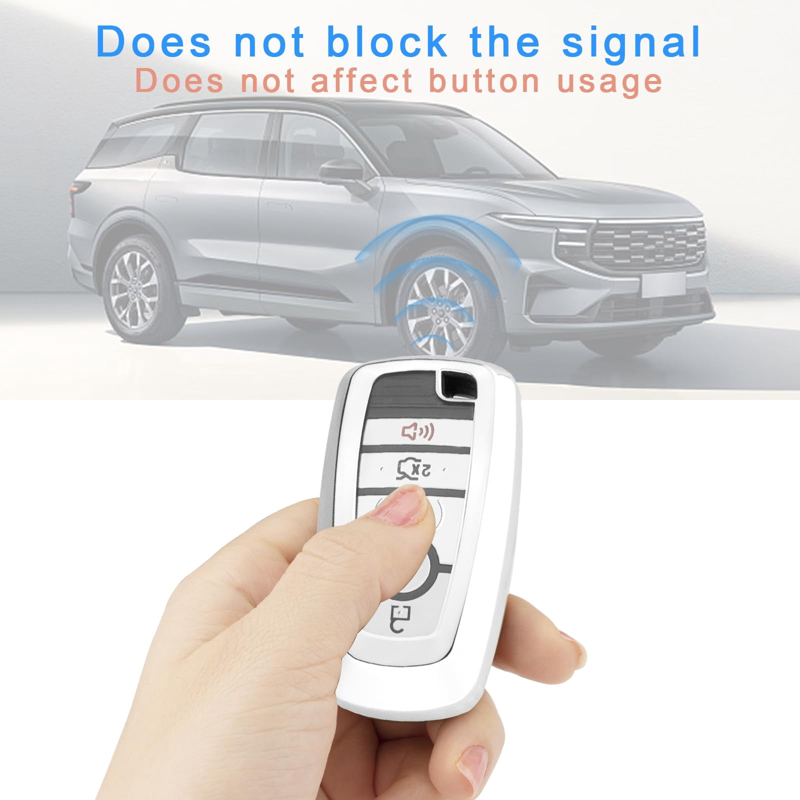 for Ford Key Fob Cover with Keychain,Soft TPU Key Case Shell for Ford Explorer Bronco Escape Edge Expedition Mustang F150 F250 F350 F450 F550 Fusion Ranger Lincoln 5 Button Holder