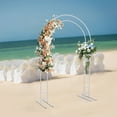 thumbnail image 5 of 7.2ft White Wedding Stand Metal Arch, Wedding Garden Climbing Plants ,Balloon Backdrop Rack, Bridal Party Decoration Arbor, 5 of 19
