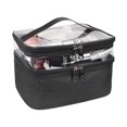 thumbnail image 1 of Bolsa de aseo Bolsa de cosméticos de doble capa Bolsa de maquillaje de viaje grande transparente Bolsa de lavado organizador para hombres y mujeres Bolsa de lavado de primera calidad -Negro, 1 of 5