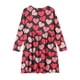thumbnail image 4 of Vestido de manga larga con cuello redondo para niñas, vestido elástico de manga larga, corte A, estilo patinador con volantes, vestido de recital escolar, vestido de manga larga con cuello redondo par, 4 of 6