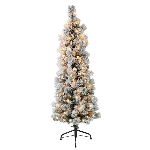 Árbol de Navidad Puleo International de 1,4 m con 100 luces transparentes