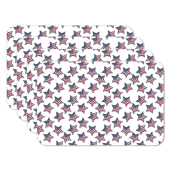 CounterArt "Flag Stars" 4 Pack Flexible Plastic Tabletop Placemats