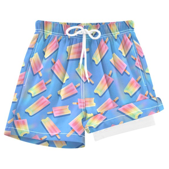 joogoo Neon Gradient Ice Cream Boys Swim Trunks Beach Swimsuit Shorts Boxer 8Y