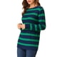 thumbnail image 4 of SUÉTER TUNIC DE RAYAS LARGAS DE MANGA CAÍDA Y CUELLO REDONDO PARA MUJERES CHIC INSPIRADOR M AZUL MARINO VERDE, 4 of 7