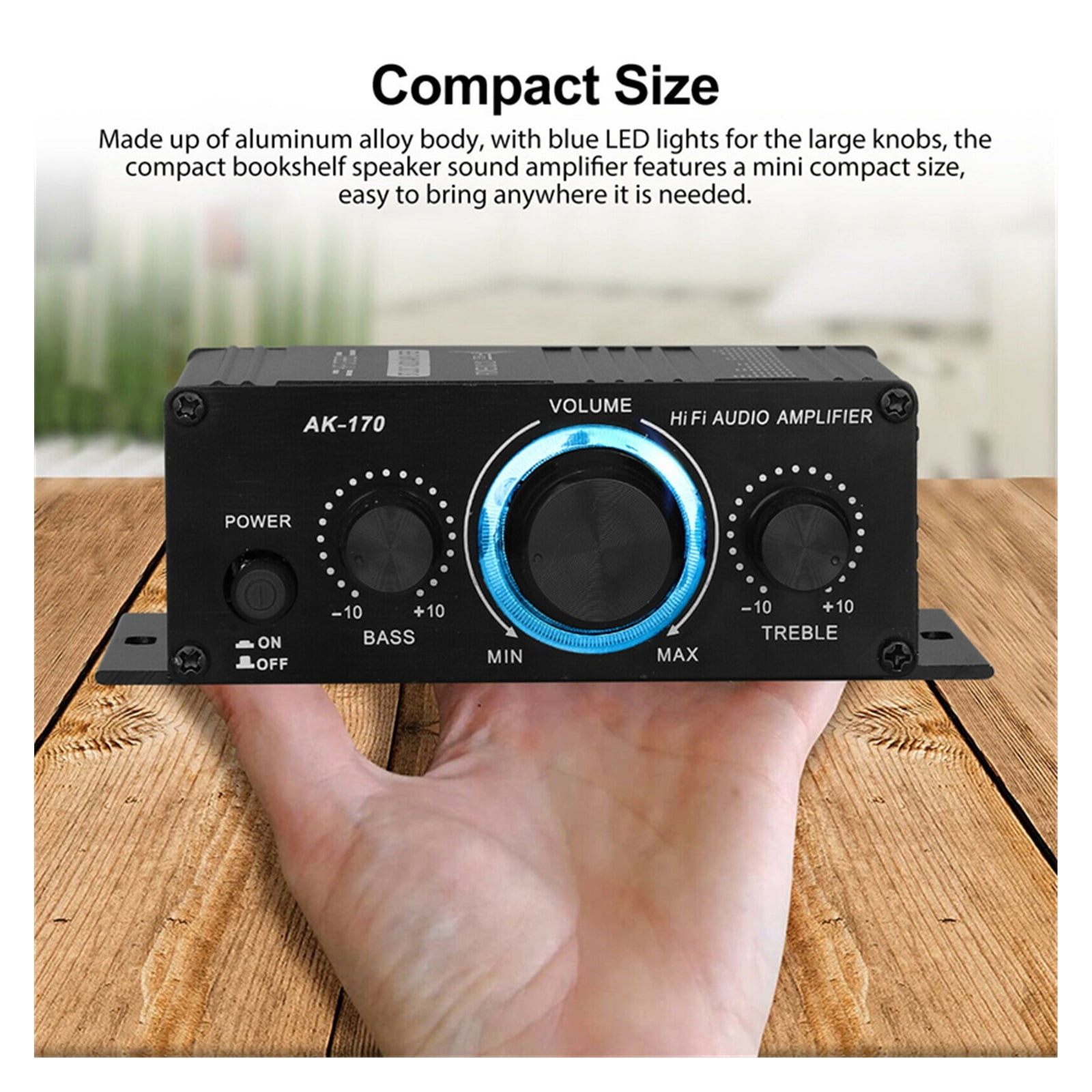 400W 12V 2 Channel Powerful Digital Stereo Power Amplifier HiFi Bass Amp 2 Channel Car Sound Amplificador Home Theater ,Efficient