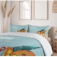 thumbnail image 6 of Ambesonne New Year Duvet Cover Sets, Christmas Tree on Sled, 2-Queen, Pale Blue Grey Multicolor, 6 of 7
