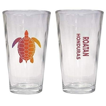 

Roatan Honduras Souvenir 16 oz Pint Glass Turtle Design
