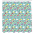 thumbnail image 3 of Nursery Shower Curtain, Kids Children Kindergarten Concept of Nerdy Rabbits and Musical Instrument Icons, Fabric Bathroom Set with Hooks, 69W X 75L Inches Long, Multicolor, by Ambesonne, 3 of 3