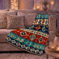 thumbnail image 6 of Southwestern Stripes in Navy Rust and Teal, Rustic Geometric Pattern for Southwestern Style Fans, Housewarming Gift, Soft Flannel Blanket for Ranch House and Living Room, Rustic Home Decor, 6 of 9