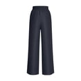 thumbnail image 5 of Wide Leg Jeans for Women High Smocked Waist Casual Trousers Loose Comfort Palazzo Pants Ladies Faux Denim Straight Trousers with Pockets Vintage Baggy Everyday Culottes, 5 of 8