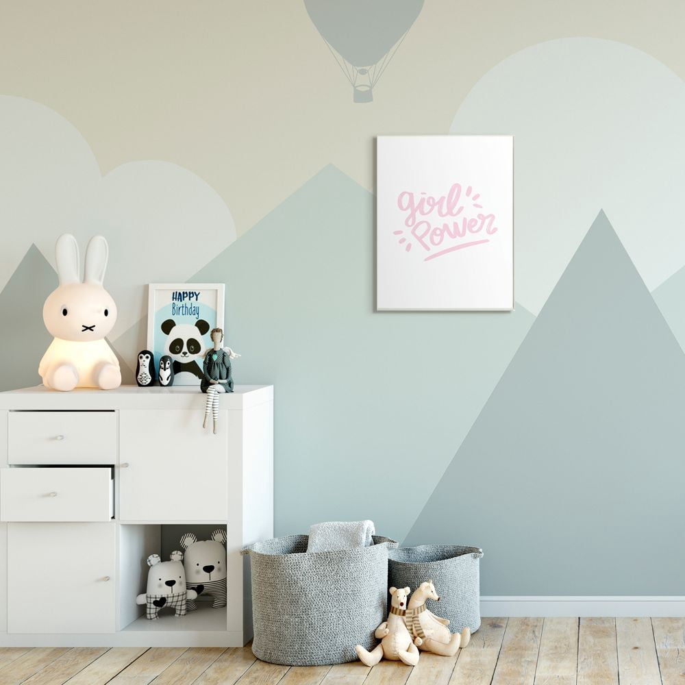 Stupell Industries Girl Power Minimal Design Pink and White Designed by Seven Trees Design