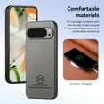 thumbnail image 3 of Designed for Google Pixel 9 / 9 Pro Classic Case, Slim Leather Luxury Business PU Non-Slip Texture Grip Shockproof Bumper Protective Phone Cover Men Women For Google Pixel 9 / 9 Pro,Gray, 3 of 8