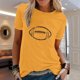 thumbnail image 1 of ICHUANYI Clearance Fashion Women's Round-Neck Short Sleeve Print Casual Sport T-shirt Blouse Tops(Yellow, S) ICHUANYI WER2023081502339, 1 of 5