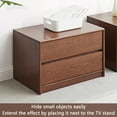 thumbnail image 5 of Marsrizon Modern NightStand, 100% Solid Wood TV Sideboard, Minimalist Oak Side Table, Living Room Log Storage Cabinet, Low Cabinet（Walnut）, 5 of 6