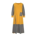 thumbnail image 5 of Sentmoon Fall Dresses for Women Long Sleeve Crew Neck Prom Dresses Plaid Print Loose Stretchy Oversized Tennis Dress Casual for Fall Hiking Yellow XXXXL, 5 of 7