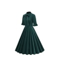 thumbnail image 2 of Diufon Women's 1950s Party Dress Vintage Ruffled Sleeve Side Bow Tie Pleated Dress Ladies Elegant Evening Dress, 2 of 9
