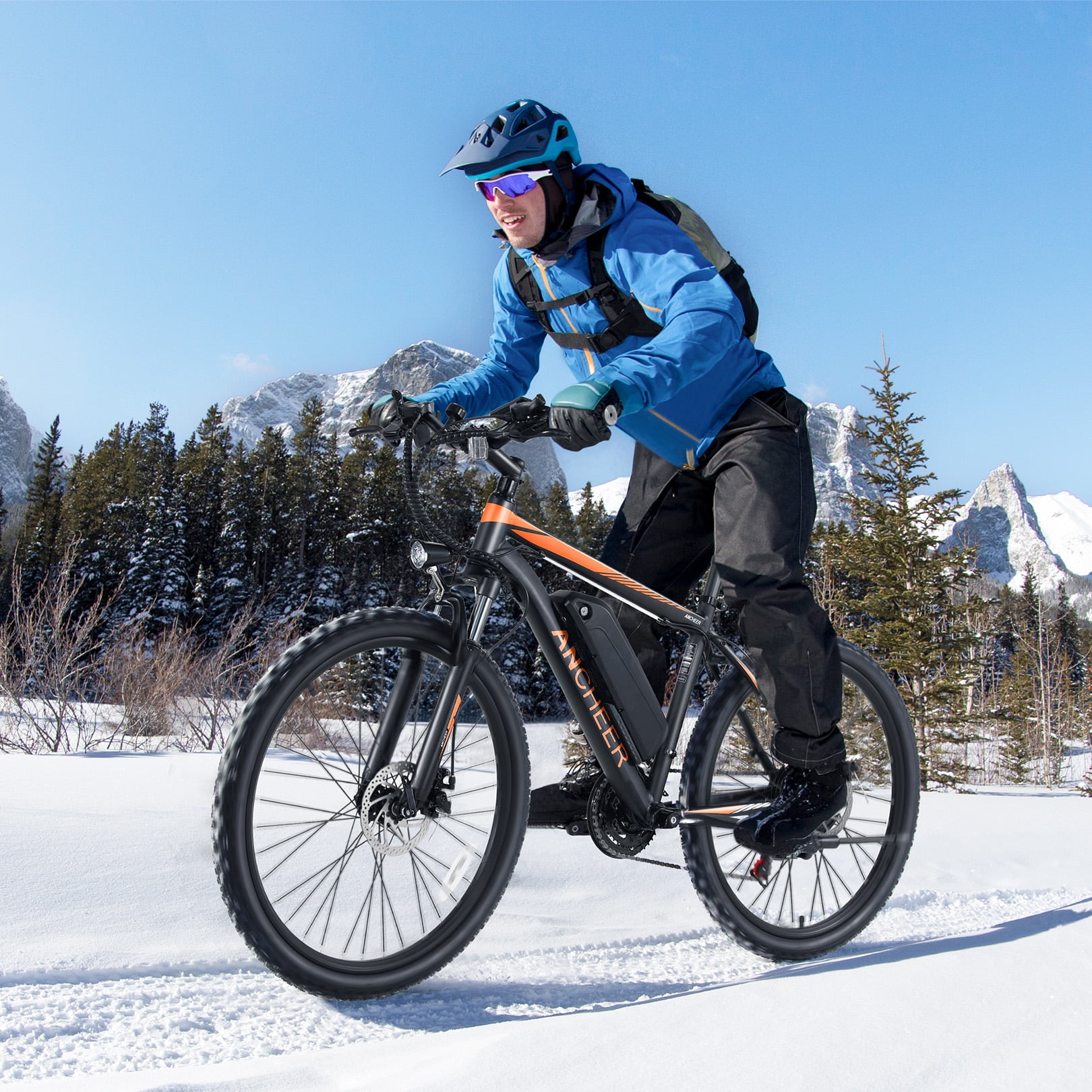 ANCHEER Electric Bike ,26" Electric Bike for Adults Electric Bicycles, 500W Electric Mountain Bike, 48V Commuter Ebike 48V Battery Ebike UL 2849, Lockable Suspension Fork, Shimano 21 Speed