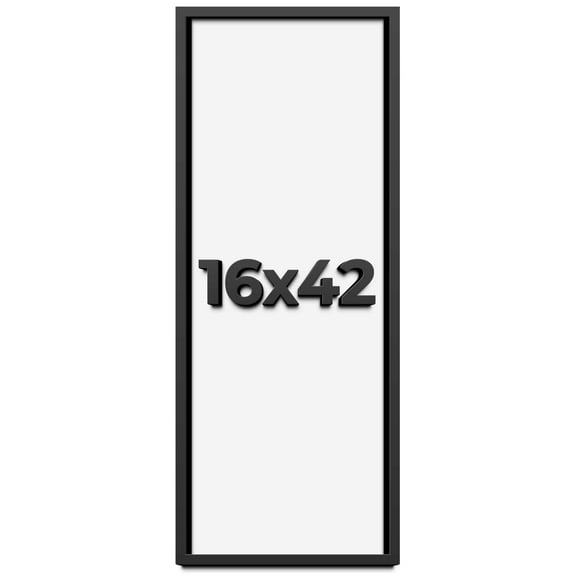 16x42 Shadow Box Frame Black | 1 inches Deep Real Wood Contemporary Shadowbox Display Frame | UV