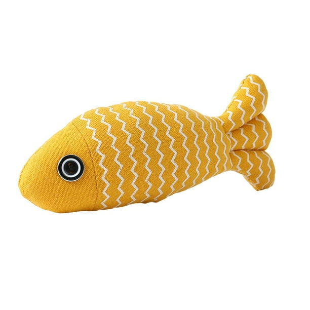 Juguete de pez artificial de peluche Entrenamiento interactivo Juguete de hierba gatera Suministros para gatos Amarillo Hugtrwg Para estrenar