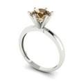 thumbnail image 2 of Solitaire Engagement Ring for Women - 1.5ct Simulated Champagne Diamond in 14K White Gold Promise Ring, 2 of 6