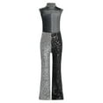 thumbnail image 4 of iixpin Kids Girls Sequin Dance Jumpsuit Jazz Hip Hop Disco Party Bodysuit Full Body Unitard Romper Leotard Black 10, 4 of 6