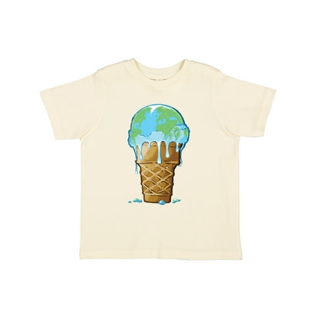 

Inktastic Melting Earth Ice Cream Cone Gift Toddler Boy or Toddler Girl T-Shirt