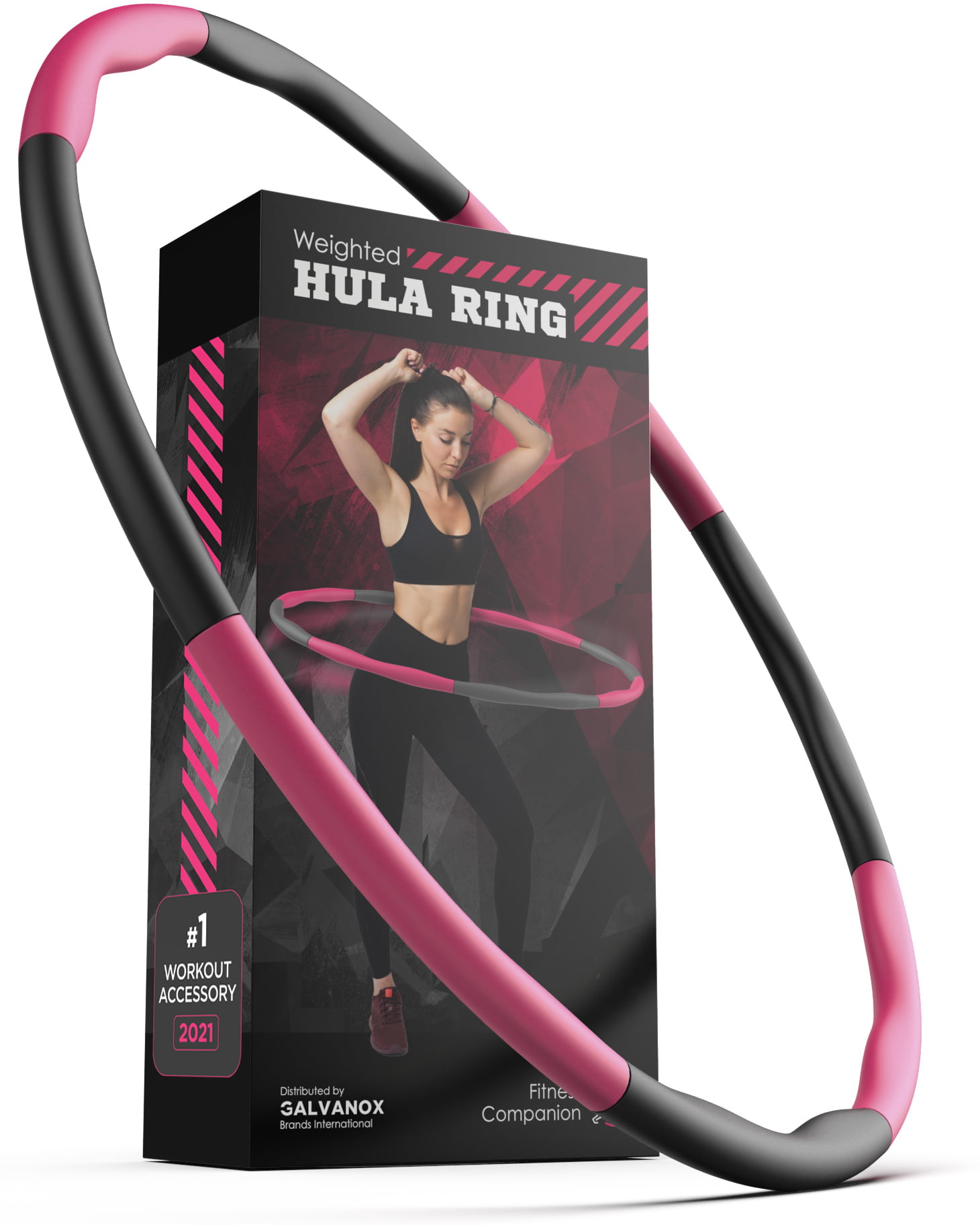 YNIEIAA Fitness Hoola Hoop for Adults,Adult Folding Weight Loss Hoop,8 Section Detachable Design,Wave Groove Design Weighted Foam Padded Fitness Hula Hoop Ring