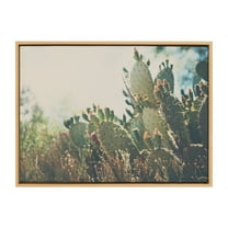 Kate and Laurel Sylvie A Desert Prickly Pear Framed Canvas Art Print, 23" x 33", byLaura Evans