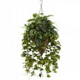 thumbnail image 1 of Nearly Natural Vining Mixed Greens With Cone Hanging Basket, 1 of 5