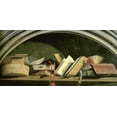thumbnail image 2 of Masters of the Aix Annuniciation 24x14 White Modern Wood Framed Museum Art Print Titled - Still Life: Shelf With Books, 2 of 4