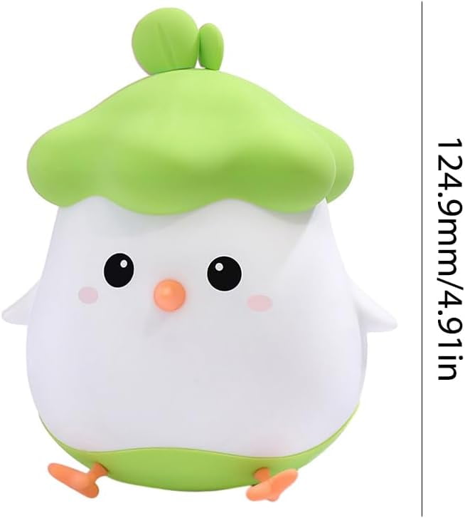 LINLIN Night Light for Kids,Cute Vegetable Chicken Night Lights,USB Rechargeable Kids Lamp,Timing Function,Cute Room Decor,Baby Night Light for Boys Girls Childrens Students Gift