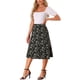 thumbnail image 2 of Faldas Midi Peasant de Mujer INSPIRE CHIC con Cintura Elástica A-Line de Flores Ditsy en Negro y Blanco Talla M, 2 of 5