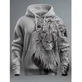 thumbnail image 3 of Nueva sudadera con capucha con estampado 3D de león gráfico para hombre, sudadera con capucha de manga larga, sudadera con capucha con bolsillo frontal y estampado de primavera, 3 of 5