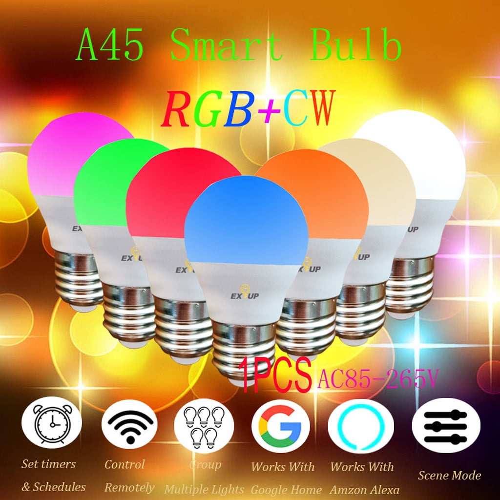 Smart WiFi Light Bulb LED RGB Color Changing Compatible with Alexa and Google 