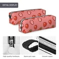 thumbnail image 4 of Fotbe Red Strawberry Pattern Leather Pencil Case, Pencil Pouch with Durable Zipper, Compact and Stylish Organizer for Stationery, Art Supplies, Travel Essentials, 4 of 7