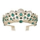 thumbnail image 1 of Corona de novia coreana con taladro de agua, tiara para el cabello, accesorio para el cabello de novia para mujer y niña (verde), 1 of 7