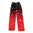thumbnail image 3 of Women's Casual Christmas Printed Plush Pants, Full Length Long Trousers for Winter Wear, Soft and Warm Fleece Material with Festive Design for Women,Red,XS, 3 of 6