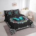 thumbnail image 3 of Homewish Colorful Butterflies 7-Piece Bedding Comforter Set,Retro Flower Floral King Bedding Sets,Boho Moon Sun Bed Sheets For Boys Girl,Super Cozy Room Decor Reversible, 3 of 8