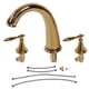 thumbnail image 1 of Grifo de lavabo de baño de estilo europeo con tres orificios y doble manija, de cobre, dorado, 1 of 14