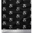 thumbnail image 1 of Soimoi Polyester Crepe Fabric Floral Block Print Fabric by The Yard 52 Inch Wide, 1 of 3