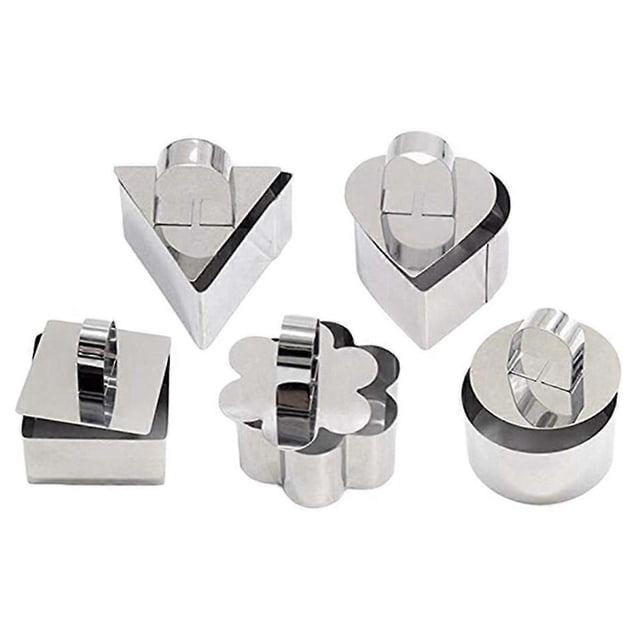 Cake Mould Mousse Rings, Cake Mold Baking Rings, Cake Ring, Cake Circle with Pusher Biscuit, Mini Cookie Cutters