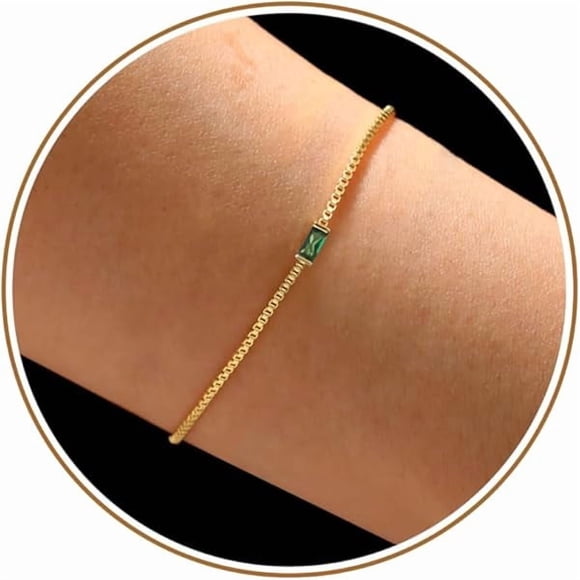 ccwmincc Mothers Day Gifts Birthstone Bracelets for Women Gold Dainty Link Bracelet Birthstone Jewelry Birthday Gifts for Her Mom Wife Girlfriend Anniversary Jewelry